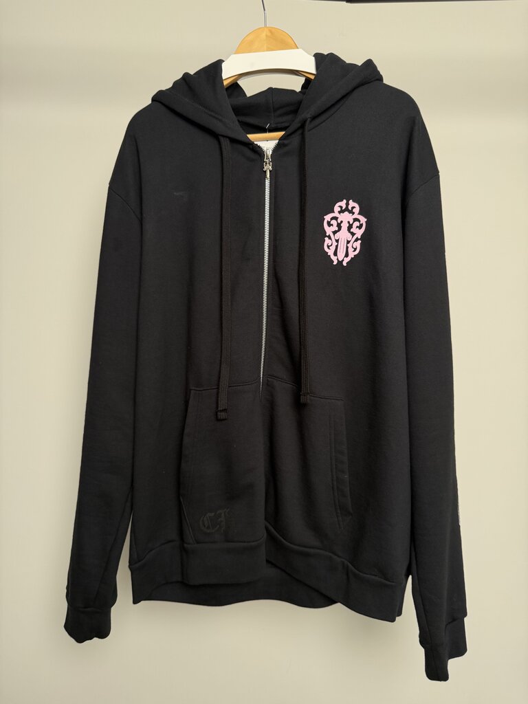 Preowned Chrome Heart Deadly Doll Pink Dagger Zip Up size L
