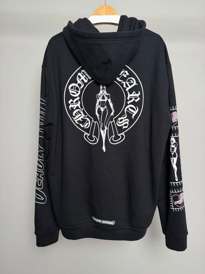 Preowned Chrome Heart Deadly Doll Pink Dagger Zip Up size L