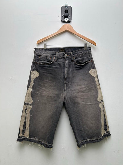 Preowned Kapital Grey Bone Shorts Size 32