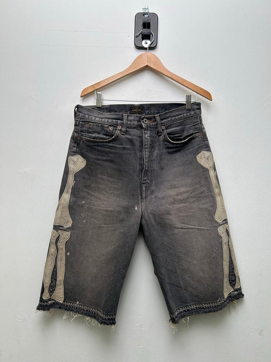 Preowned Kapital Grey Bone Shorts Size 32