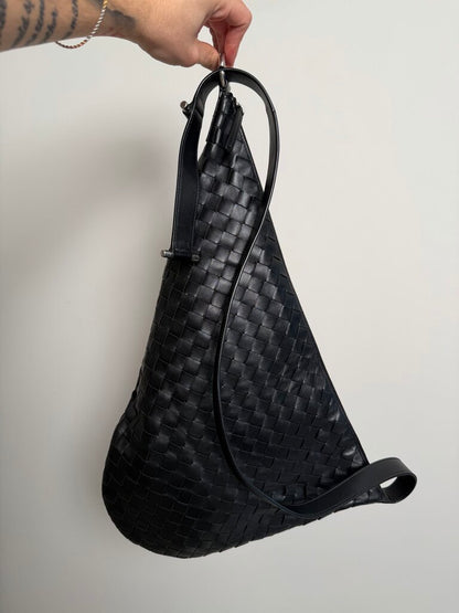 Preowned Bottega Veneta Virgule Black Sling Bag