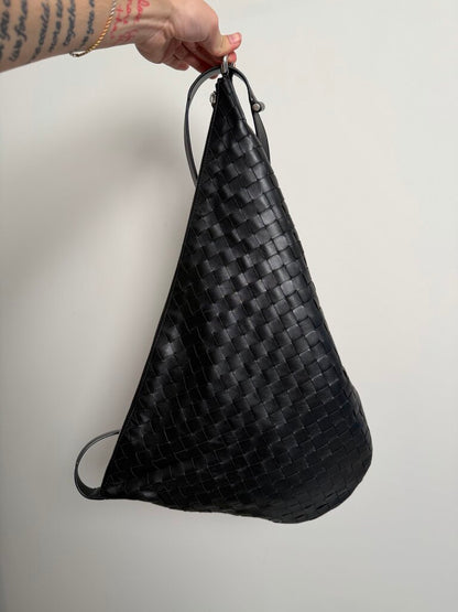 Preowned Bottega Veneta Virgule Black Sling Bag