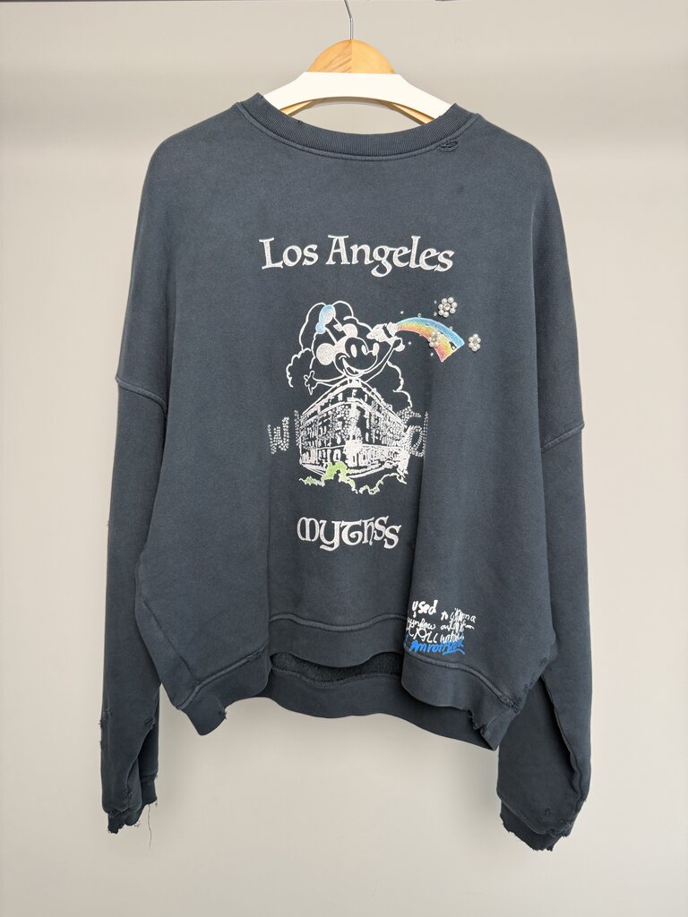 New Paly Mythes Black Distressed Crewneck size M/L