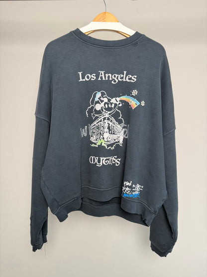 New Paly Mythes Black Distressed Crewneck size M/L
