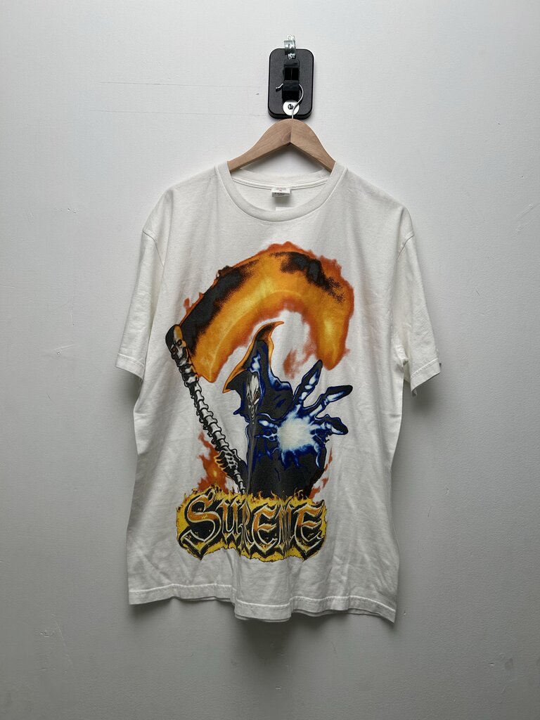 Preowned Supreme Reaper Airbrush White Tee sz.XL
