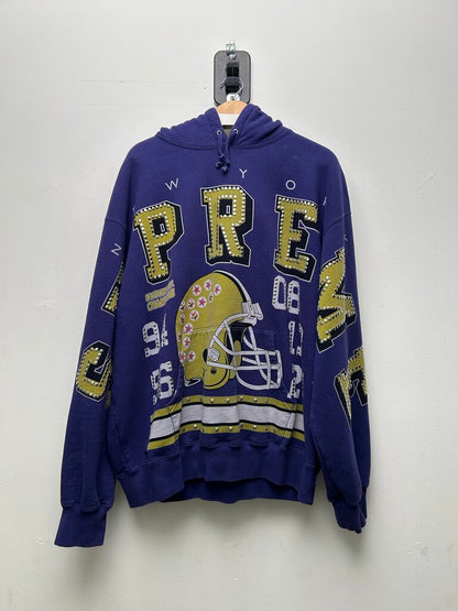 Preowned Supreme Stud Purple Football Hoodie sz.XL