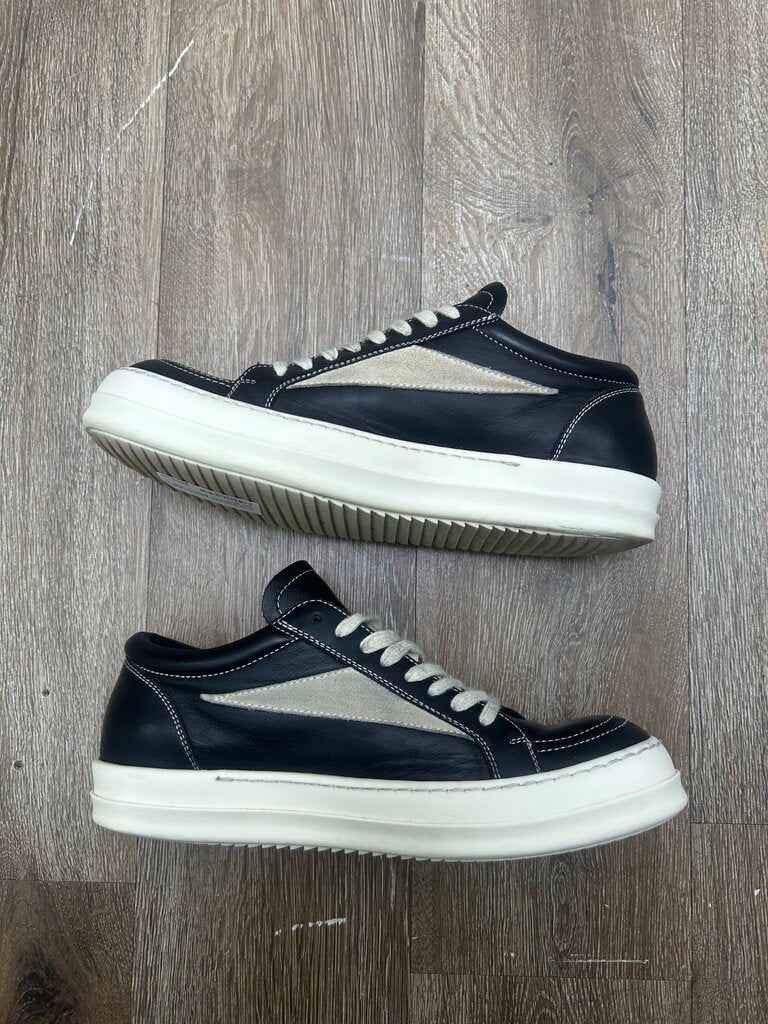 Preowned Rick Owens Vans Low Mainline Black Size 41 (No Box)