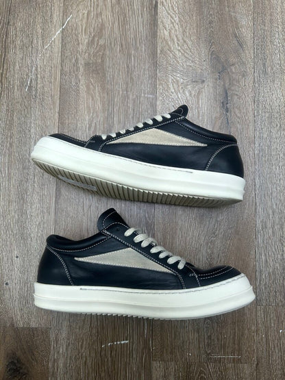 Preowned Rick Owens Vans Low Mainline Black Size 41 (No Box)