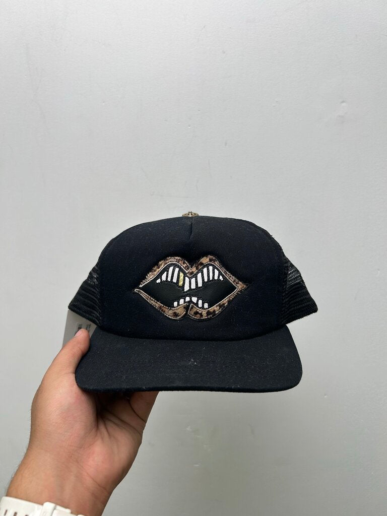 New Chrome Hearts Cheetah Chomper Black Trucker