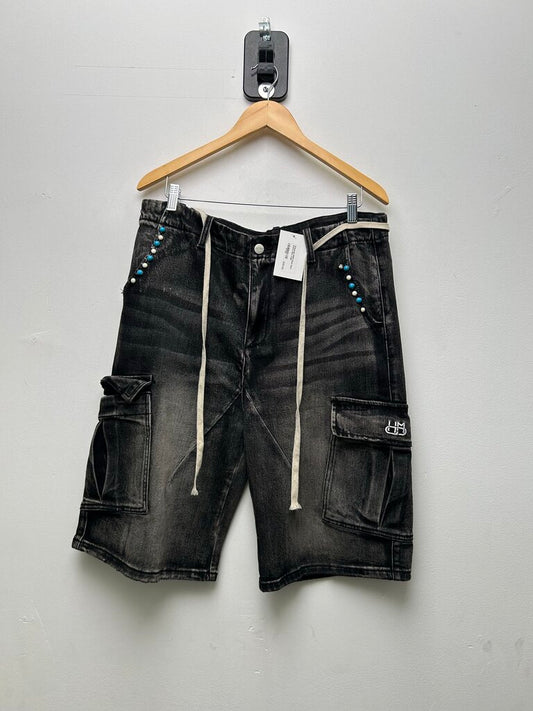 Preowned HMDD Black Stud Shorts Size Large