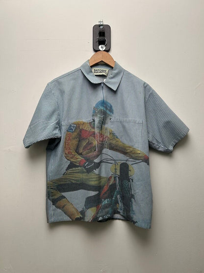 Preowned Satoshi Pinstripe Quarter Zip Size Small