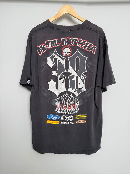 90s Metal Mulish Rockstar Distressed Black Tee size XL