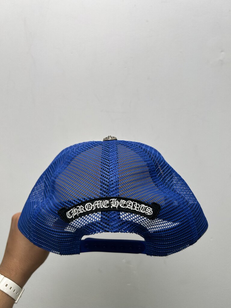 Preowned Chrome Hearts Blue Red Vertical Trucker Hat