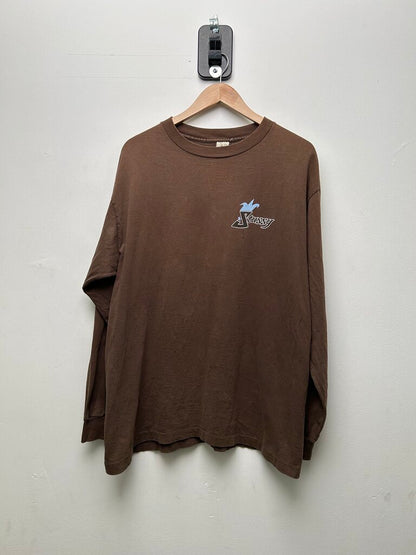 Vintage Stussy Brown & Blue Jester Longsleeve sz.XL