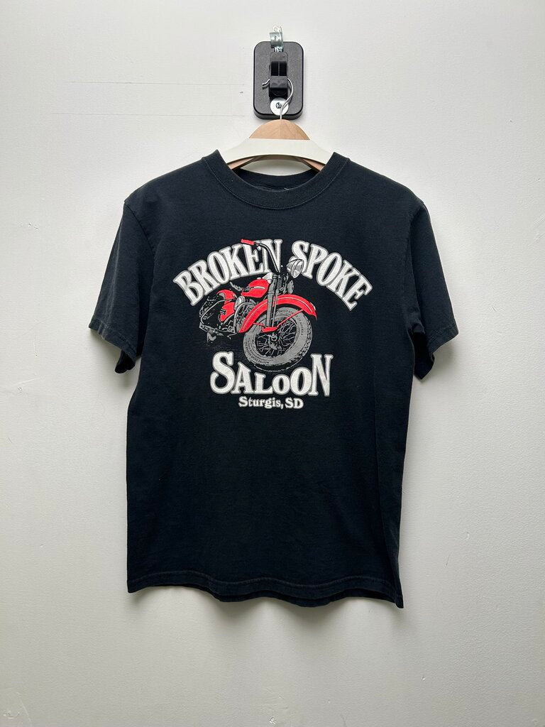 1992 Broken Spoke Saloon Red Motorcycle Black Tee sz.M