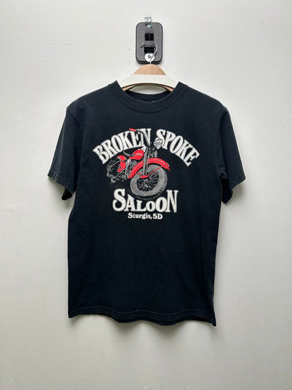 1992 Broken Spoke Saloon Red Motorcycle Black Tee sz.M
