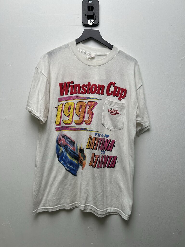 1993 Nascar WInston Cup Daytona to Atlanta White Tee sz.XL