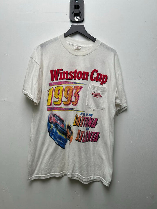 1993 Nascar WInston Cup Daytona to Atlanta White Tee sz.XL