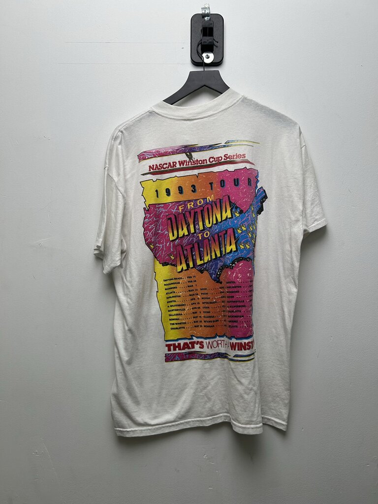 1993 Nascar WInston Cup Daytona to Atlanta White Tee sz.XL