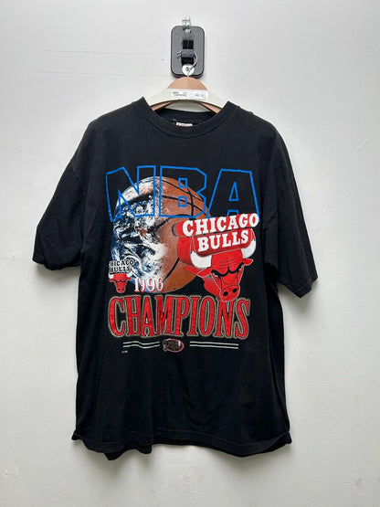 1996 Chicago Bulls World Champions Black Tee sz.XL