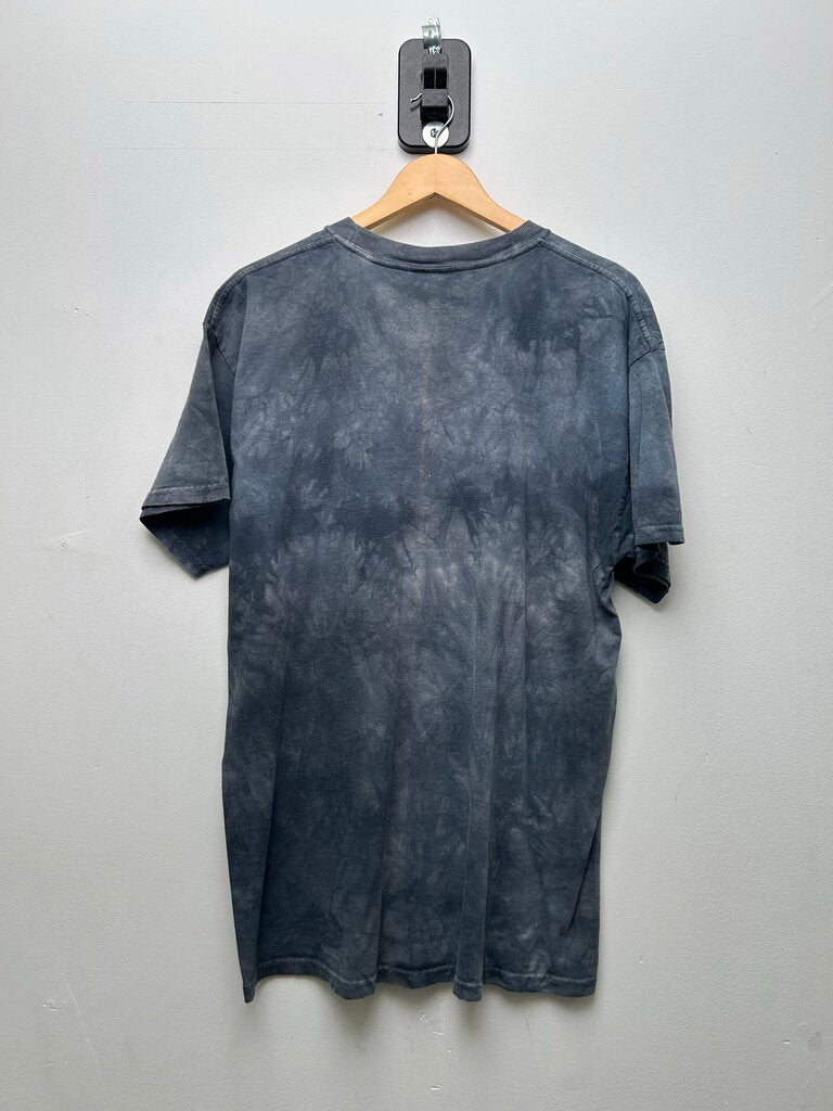 2000's Skulbone Print Tie Dye Grey Tee sz.L