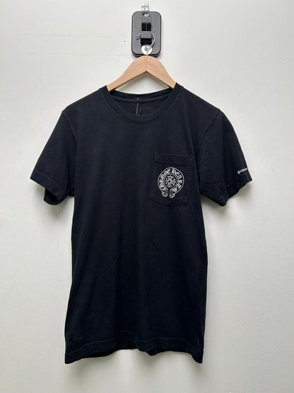 Preowned Chrome Hearts White Horseshoe Pocket Black Tee sz.S