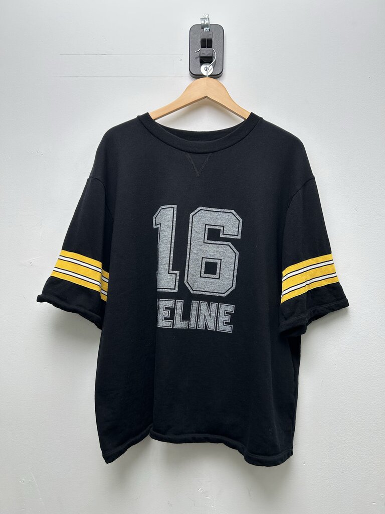 Preowned Celine Black Yellow Tee Size Medium