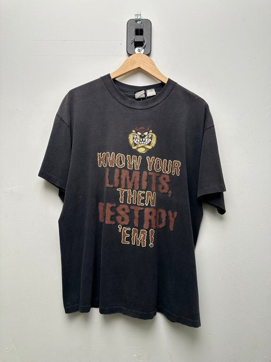 TAZ "Know Your Limits Then Destroy Em" Black Tee Sz XL