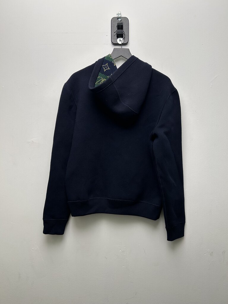 Preowned Louis Vuitton Reversible Navy Green Yellow Monogram Zip Hoodie sz.S
