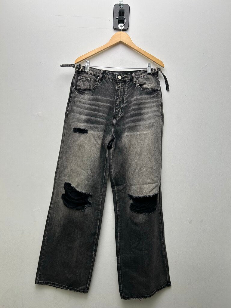New HMDD Black Distressed Denim Size Small