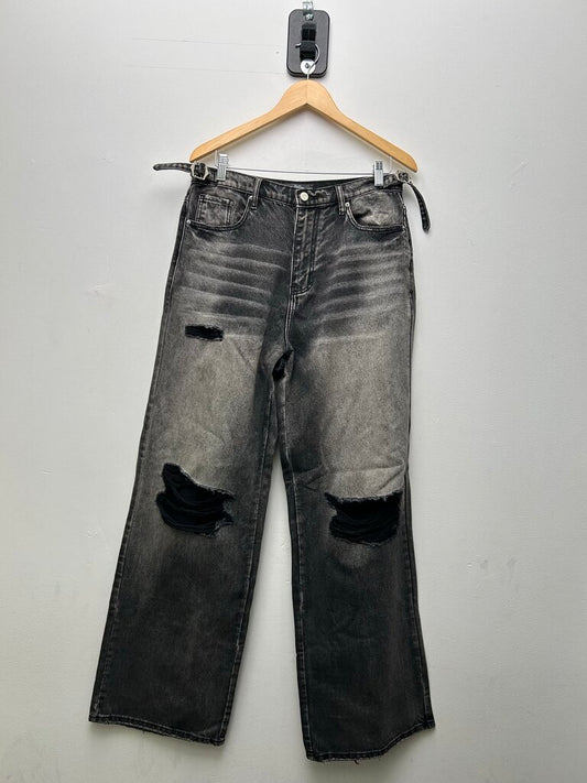 New HMDD Black Distressed Denim Size Small