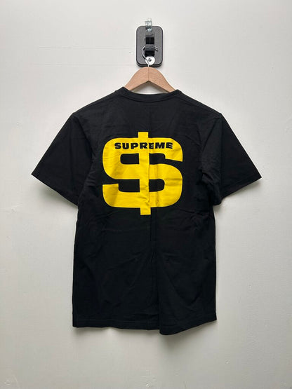 Preowned Supreme Black Yellow Don't Fuck Around Tee Size Small