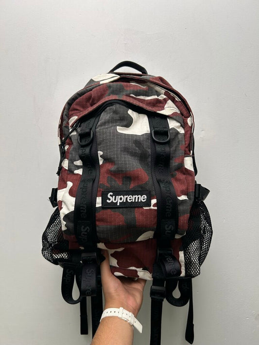 Preowned Supreme Red Camo Backpack