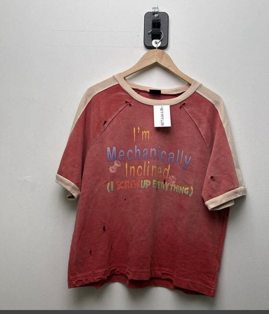 New GV Gallery Greedy Unit Red Screw Up Everything Ringer Tee sz.L