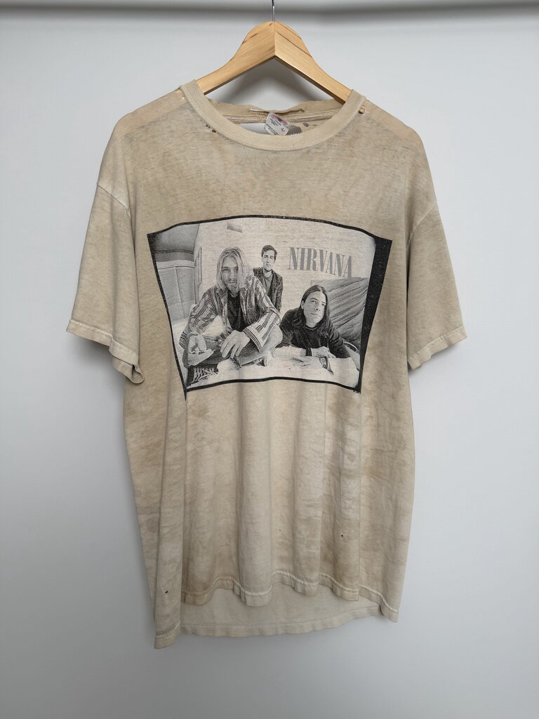 90's Nirvana Cream Tee Sz. L