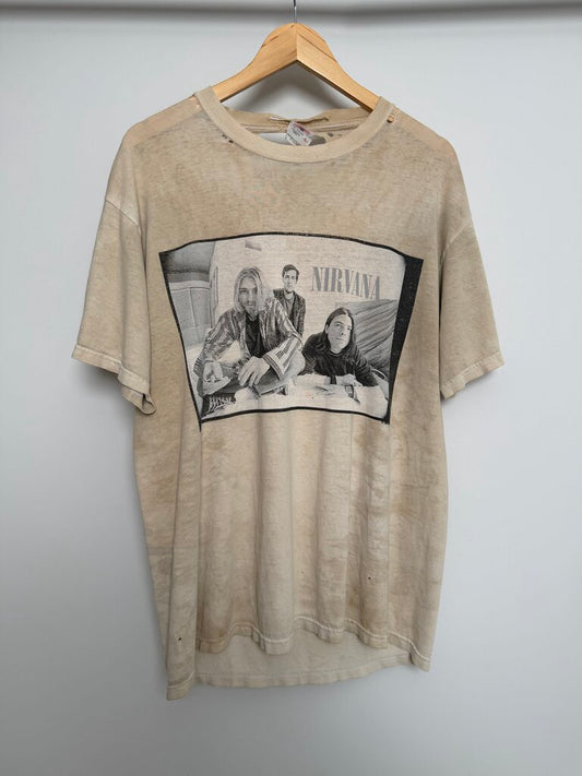90's Nirvana Cream Tee Sz. L