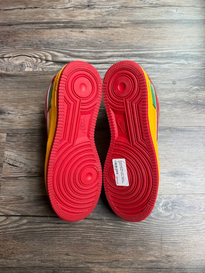 Preowned Nike AF1 Yachty Patent Green Yellow Red size 10
