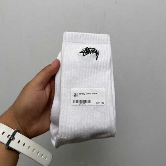 New Stussy Crew White Sock