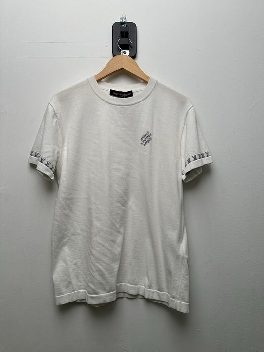 Preowned Louis Vuitton White Grey Small Depose Tee Size XS
