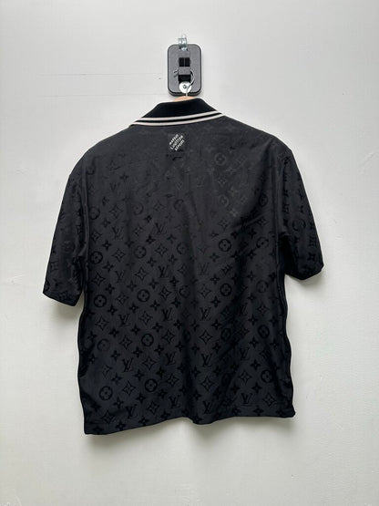 Preowned Louis Vuitton Black Monogram Polo Button Up Size XS