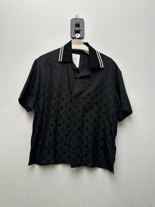 Preowned Louis Vuitton Black Monogram Polo Button Up Size XS