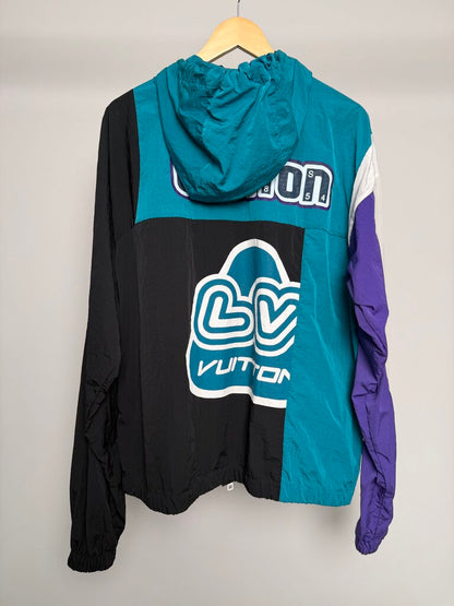 Pre-Owned Louis Vuitton 54 Hooded Teal White. Windbreaker Sz. L