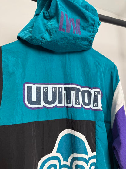Pre-Owned Louis Vuitton 54 Hooded Teal White. Windbreaker Sz. L