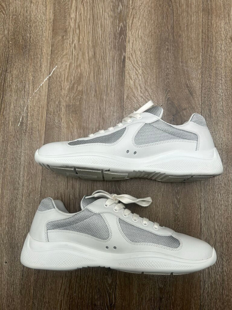 Preowned Prada Americas Cup Silver White sz.9