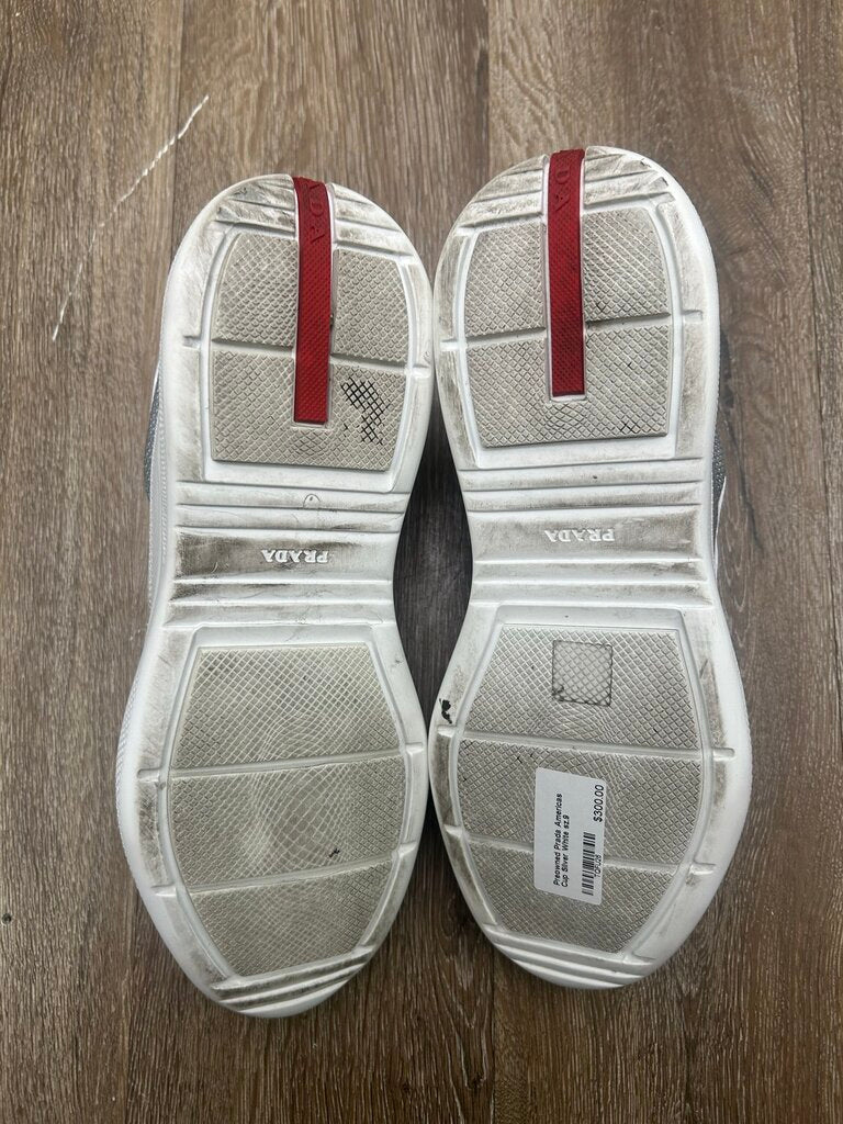 Preowned Prada Americas Cup Silver White sz.9