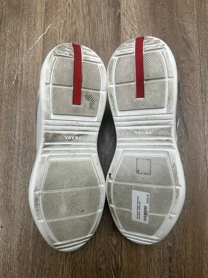 Preowned Prada Americas Cup Silver White sz.9