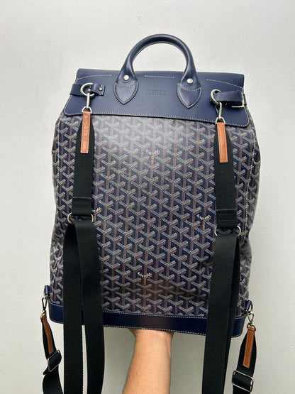 Goyard Steamer Bookbag Blue Navy
