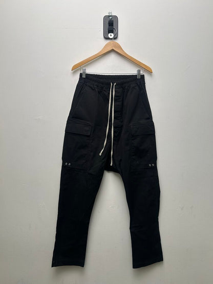 Preowned Rick Owens Black Cropped Cargos sz.36
