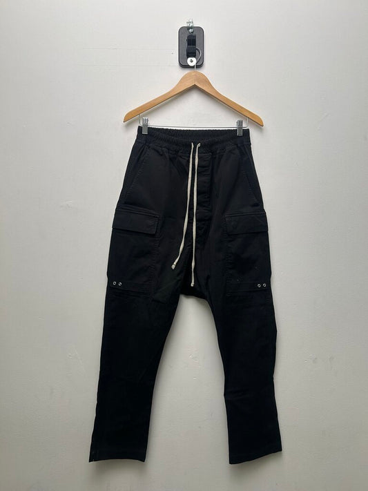 Preowned Rick Owens Black Cropped Cargos sz.36