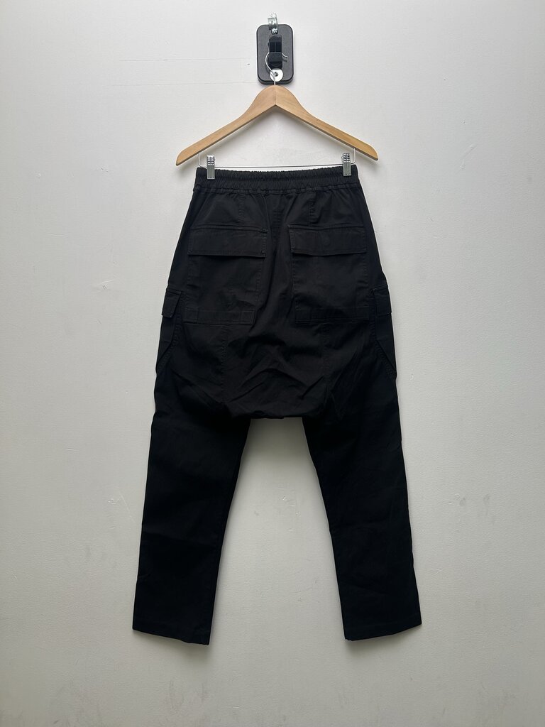 Preowned Rick Owens Black Cropped Cargos sz.36